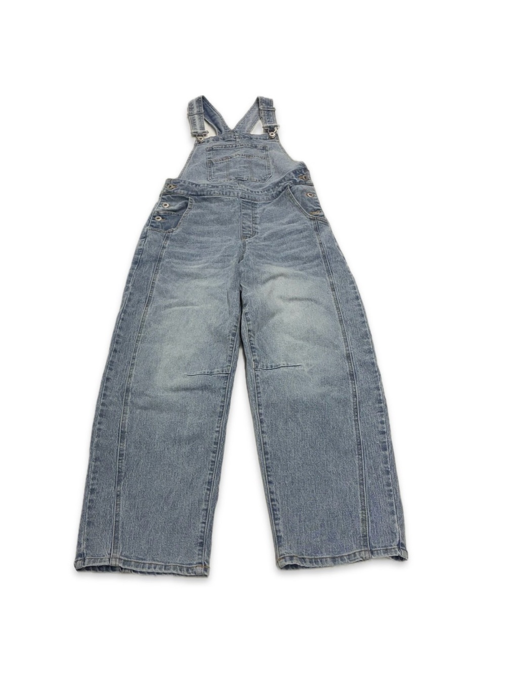NEW Jessica Simpson Women’s Barrel Leg Light Washed Denim Overalls Size Small